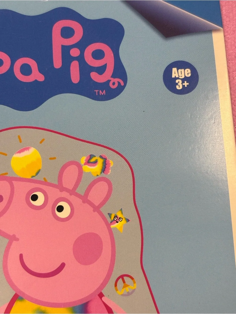 Peppa Pig Shaped Bath Towel - Pink & Rainbow kids girls 34 in W x 55 in L NEW